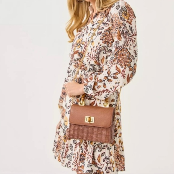 NWT Lilly Pulitzer Maura Wicker Top Handle Bag - Brown - Picture 5 of 11